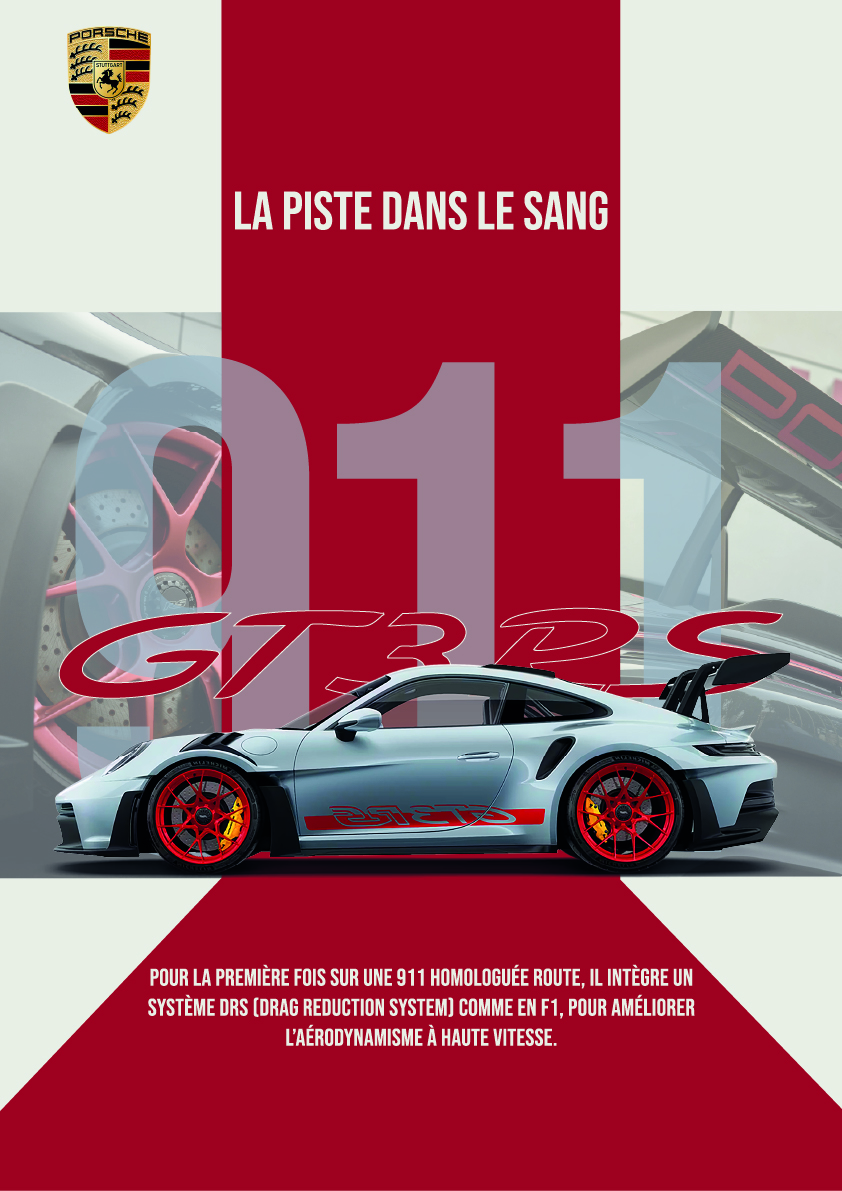 Affiche Porsche 911 — Projet TFE, direction artistique